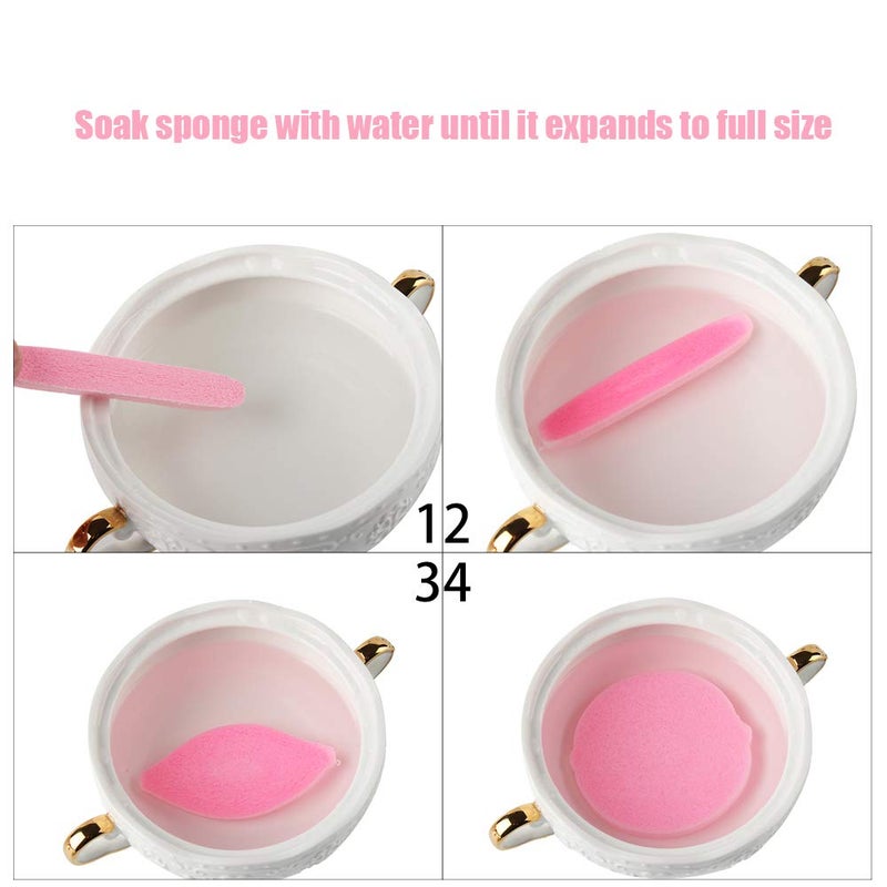 Tegelrying Facial Sponge Compressed,60 Pcs PVA Professional Makeup Removal Wash Round Face Sponges Spa Pads Exfoliating Cleansing for Women,Pink - Image 4